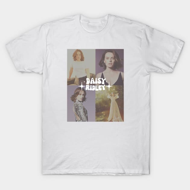 groovy aesthetic daisy ridley  (perfect for your average rey skywalker stan) • star wars cast collection T-Shirt by shopanniekat